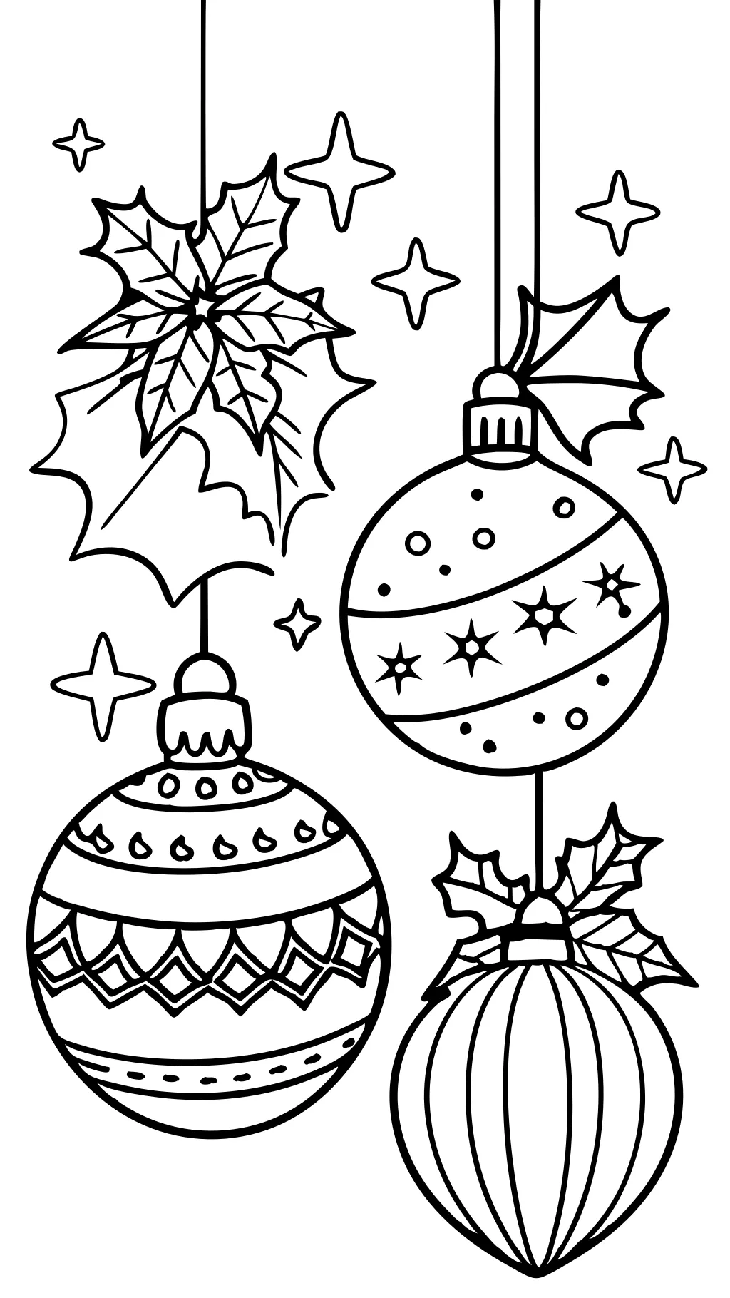 christmas ornaments coloring page